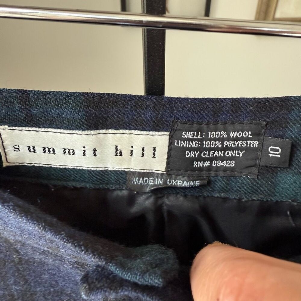 Vintage 90s Summit Hill 100% Wool Blackwatch Plaid Pleat Front Trousers Pants 10 - Picture 5 of 6